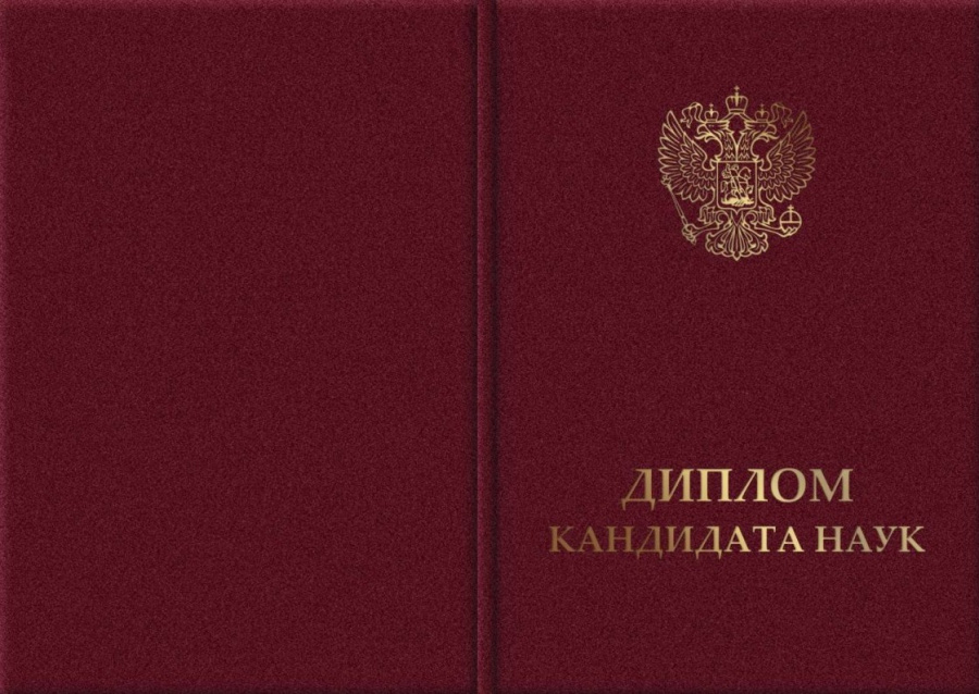 Твердая обложка для диплома кандидата наук (установленный образец)