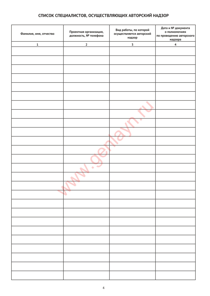 Журнал авторского надзора за строительством (СП 246.1325800.2016)
