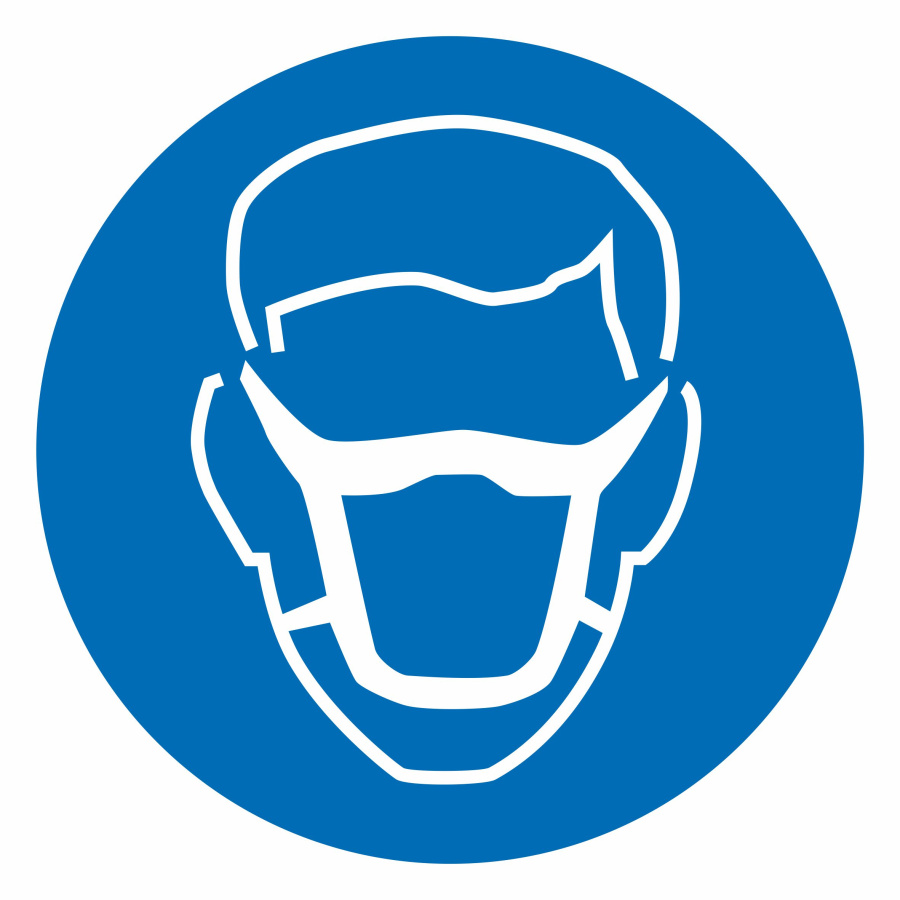 Знак работать в защитной повязке