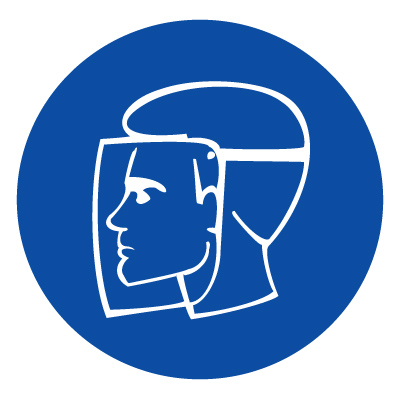 Знак работать в защитном щитке