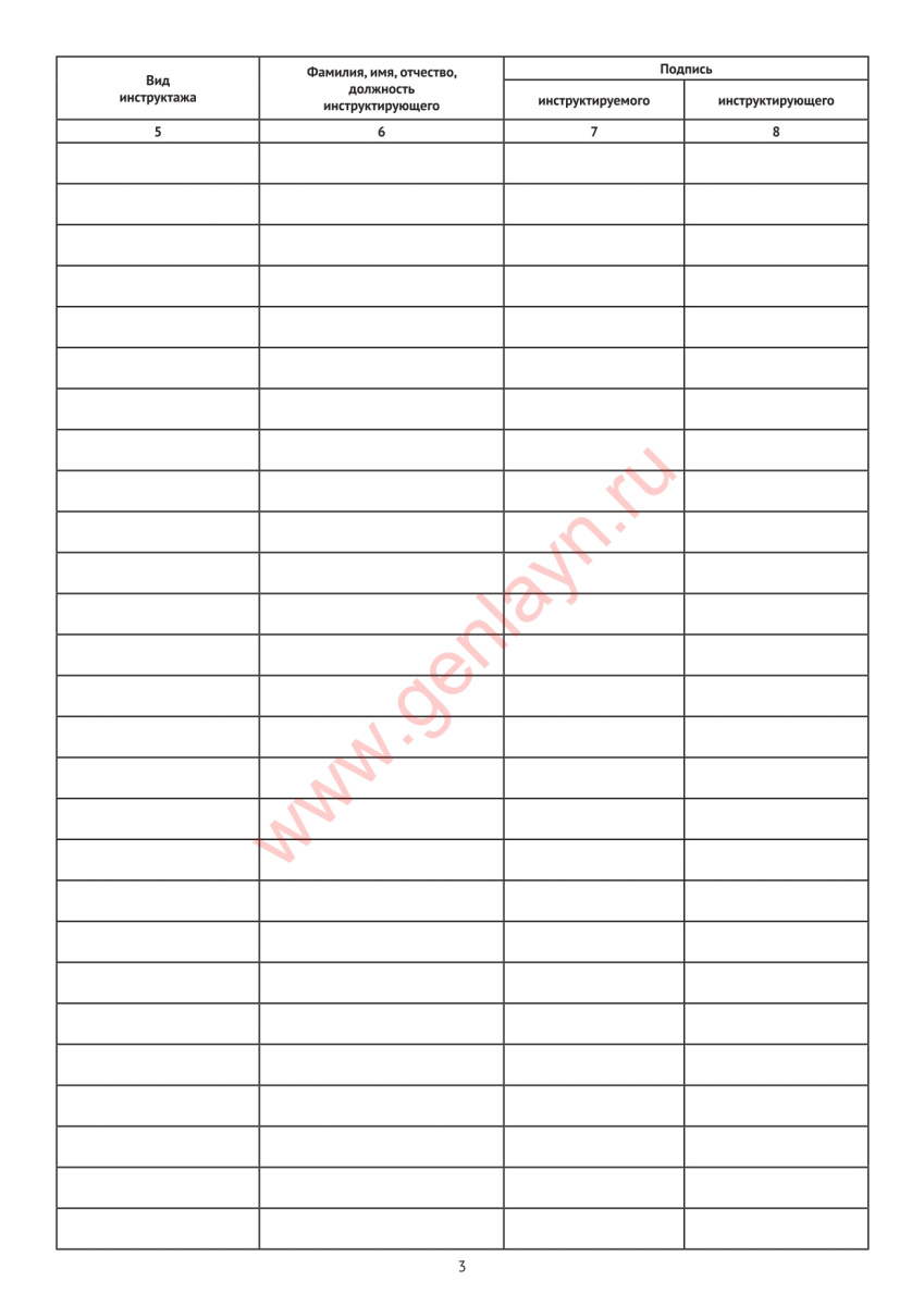 Журнал учета инструктажей по пожарной безопасности   (Приказ МЧС №645)