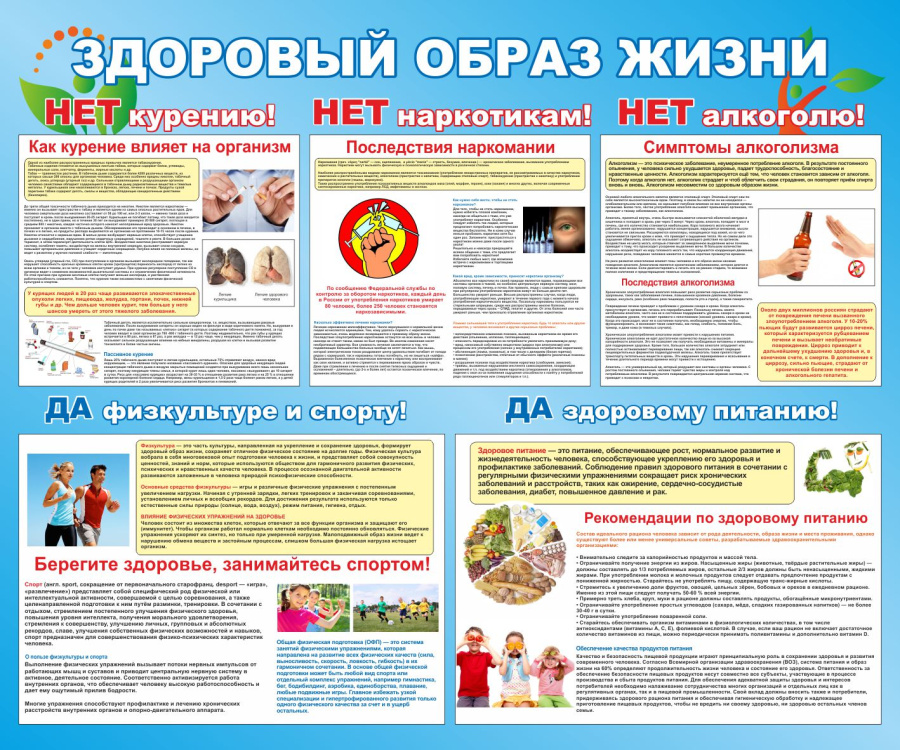 Стенд здоровый образ жизни