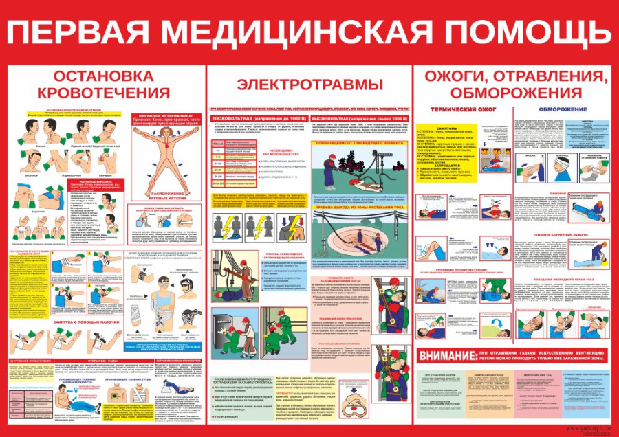 Плакат первая медицинская помощь