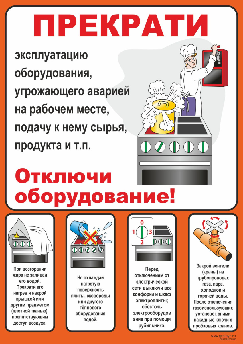 Плакат охрана труда на пищеблоке