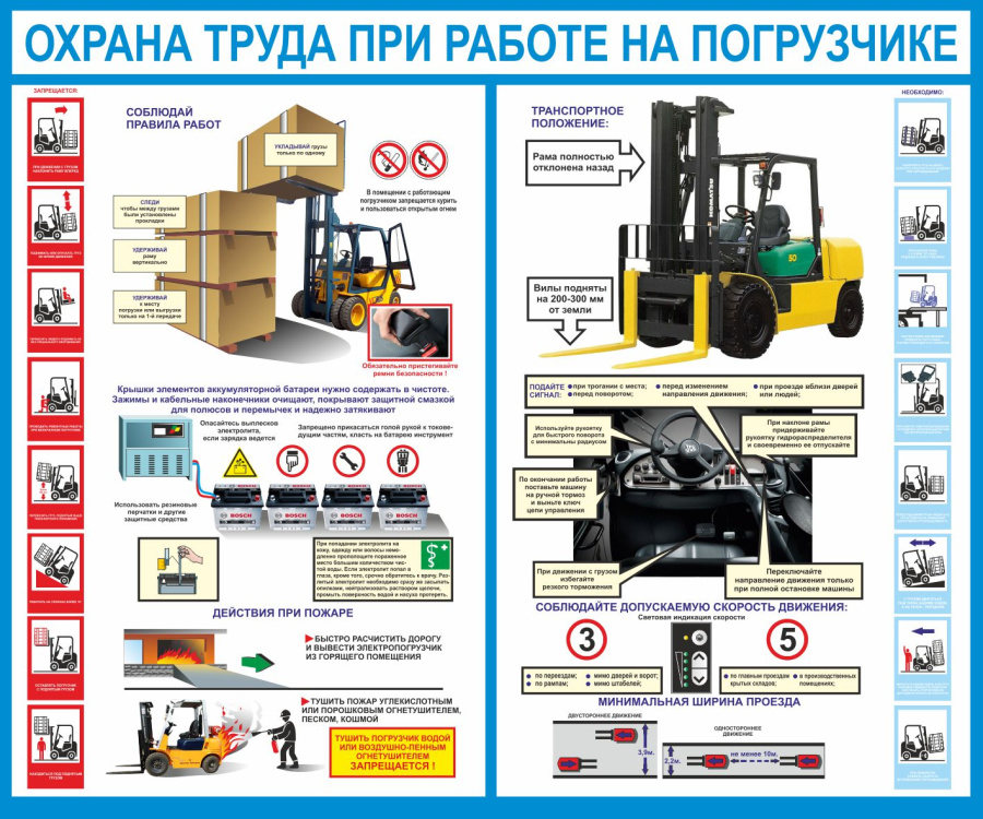Стенд охрана труда при работе на погрузчике
