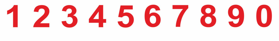 Цифры красные от 0 до 9 (набор)