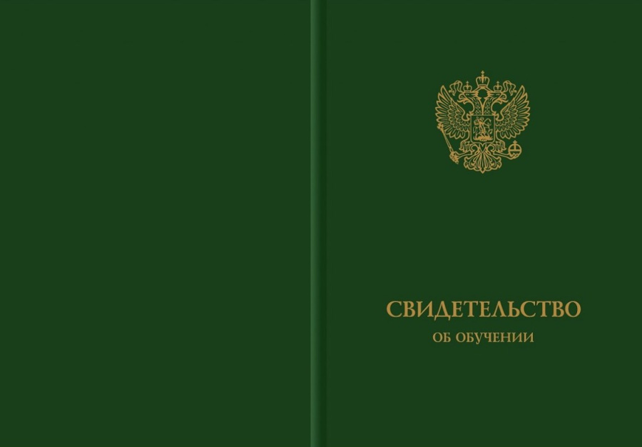 Твердая обложка для свидетельства об обучении лиц, обучавшимся по адаптированным программам коррекци