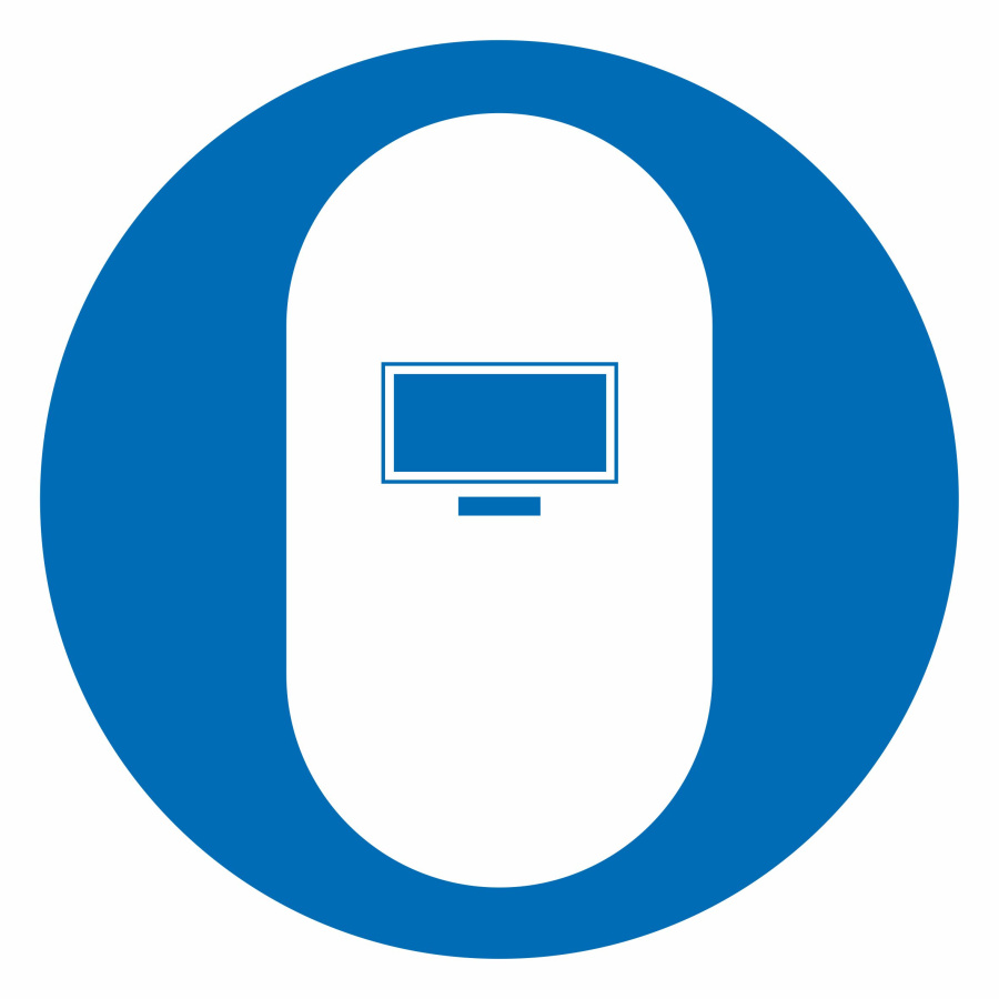 Знак работать в сварочном щитке (маске)