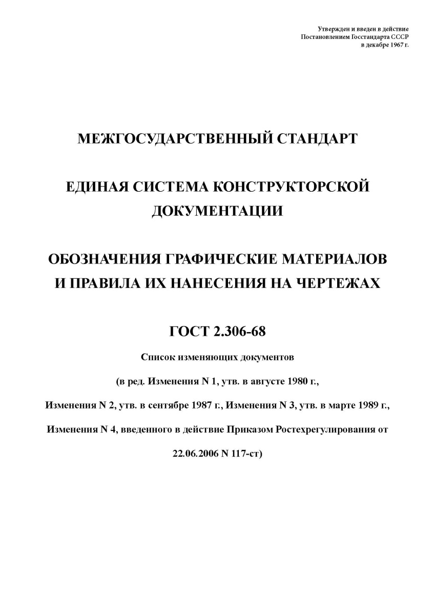 ГОСТ 2.306-68 Единая система конструкторской документации. Обозначения графические материалов