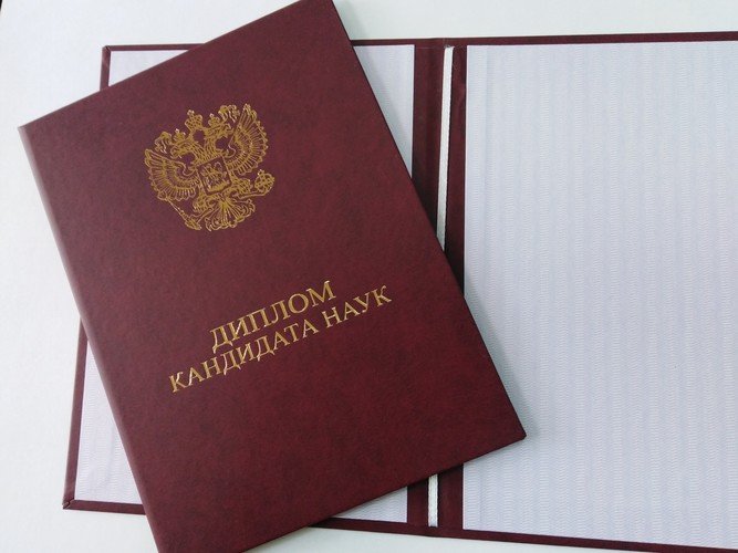 Обложка диплома кандидата наук (образец 2019)