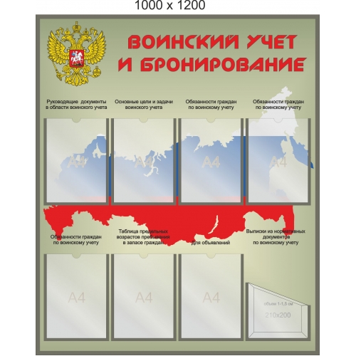Стенд воинский учет и бронирование