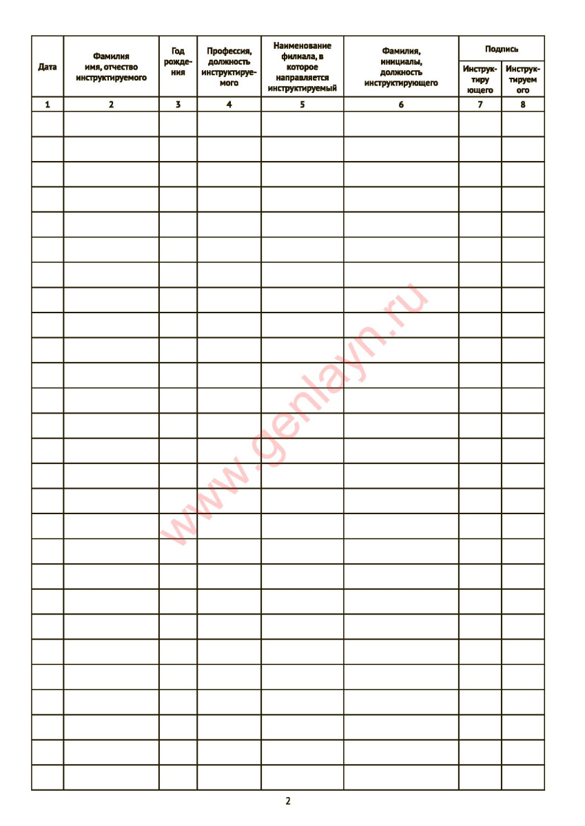 Журнал вводного инструктажа по охране труда (ВРД39-1.14-021-2001 ЕСУОТ)