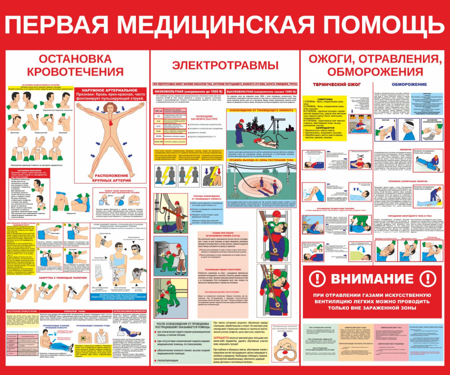 Стенд первая медицинская помощь