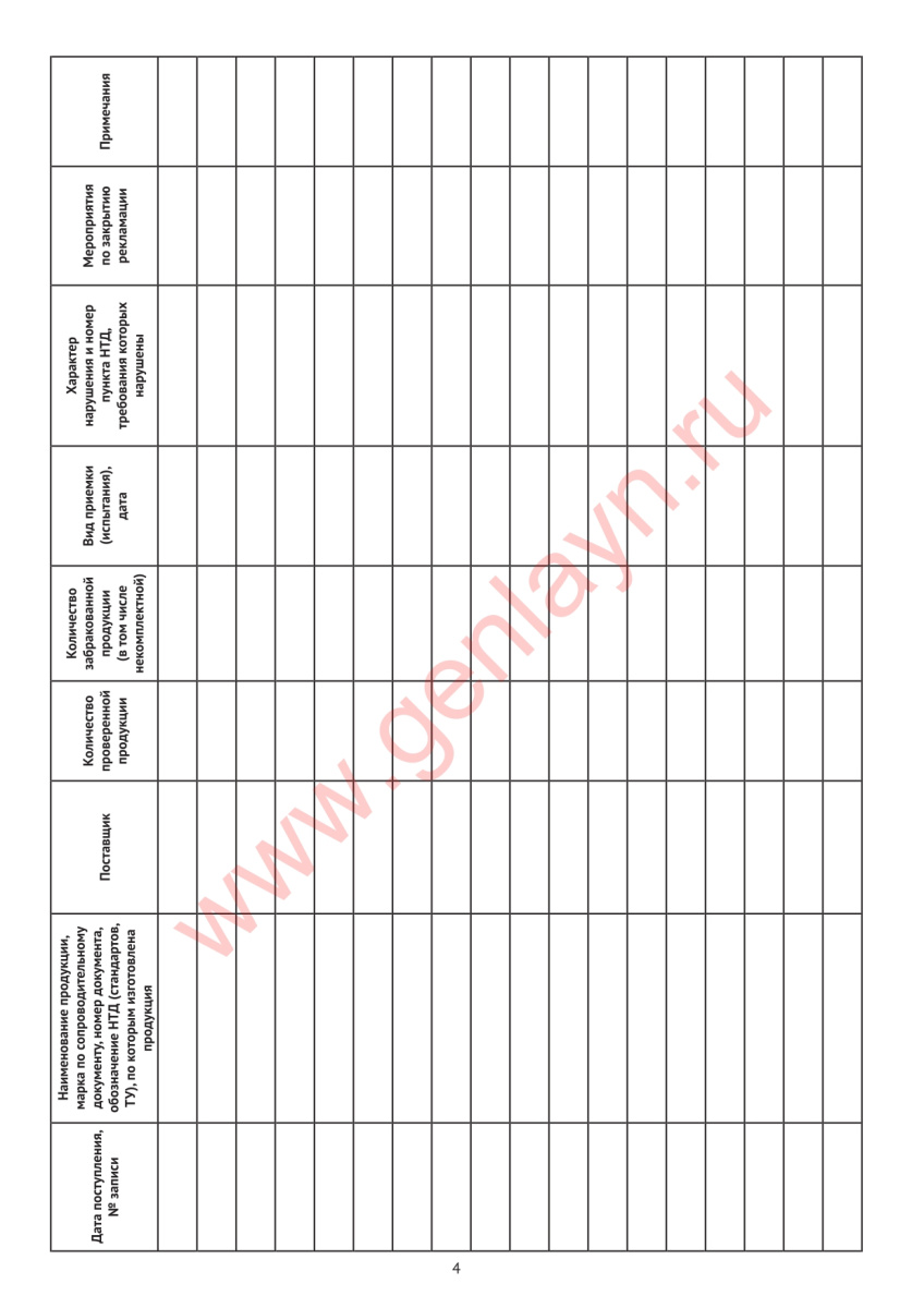 Журнал входного контроля и приемки продукции, изделий, материалов и конструкций на строительстве (ГО
