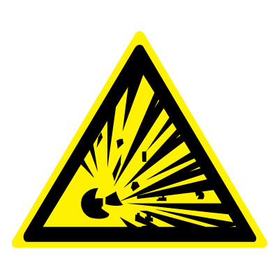 Знак взрывоопасно