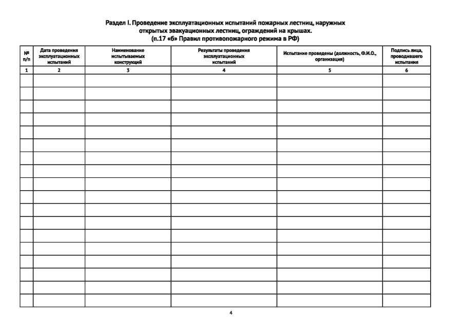 Журнал эксплуатации систем противопожарной защиты (Расширенный)
