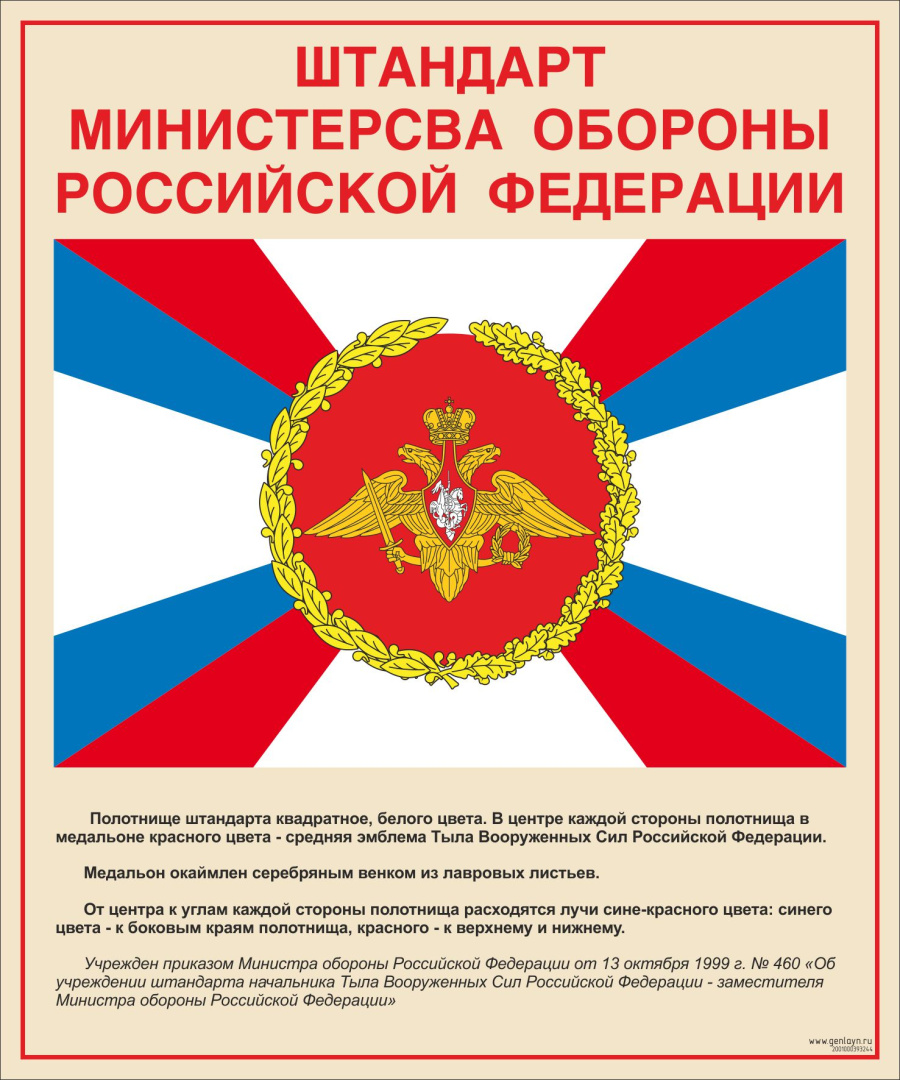 Стенд штандарт Министерства Обороны РФ