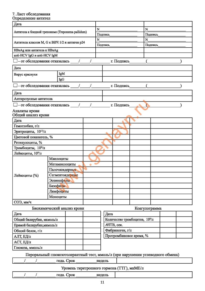 Индивидуальная медицинская карта беременной и родильницы (форма N 111/у-20)