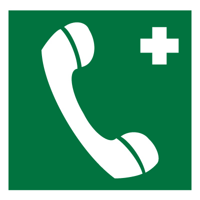 Знак телефон связи с медицинским пунктом (скорой медицинской помощью)