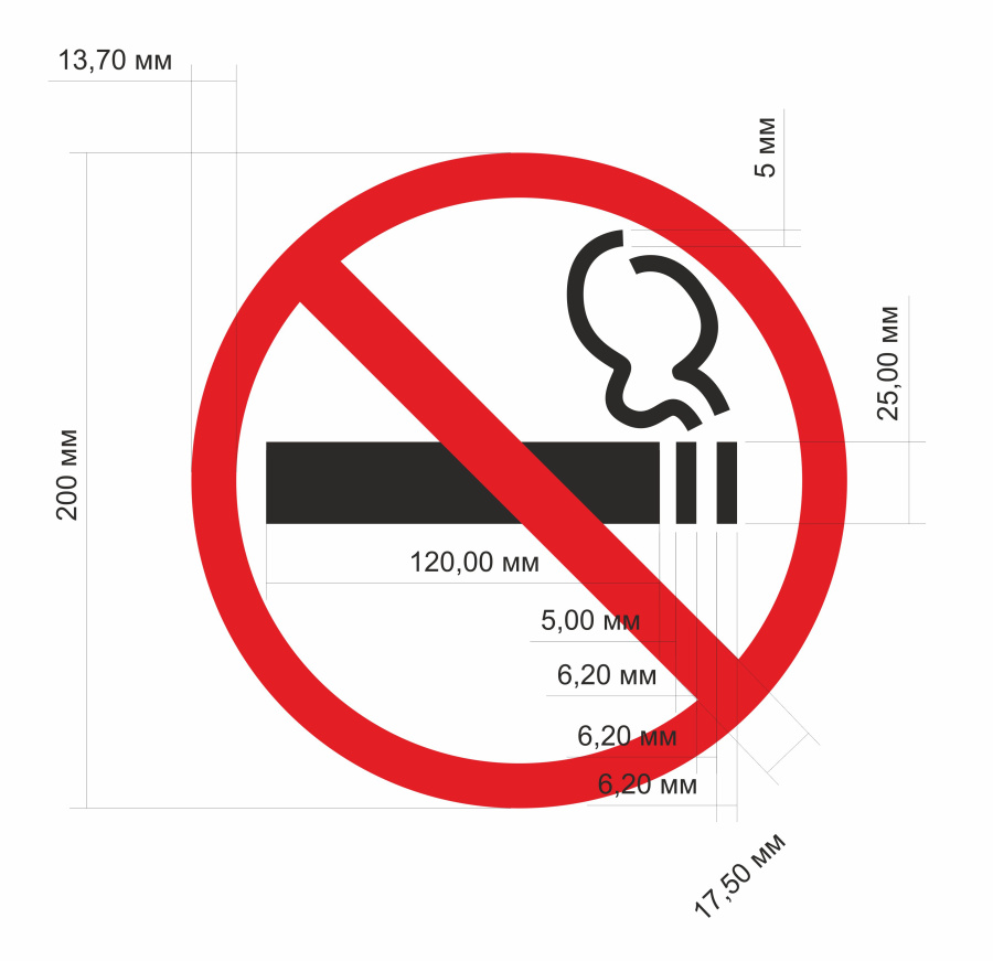 Дополнительный знак о запрете курения