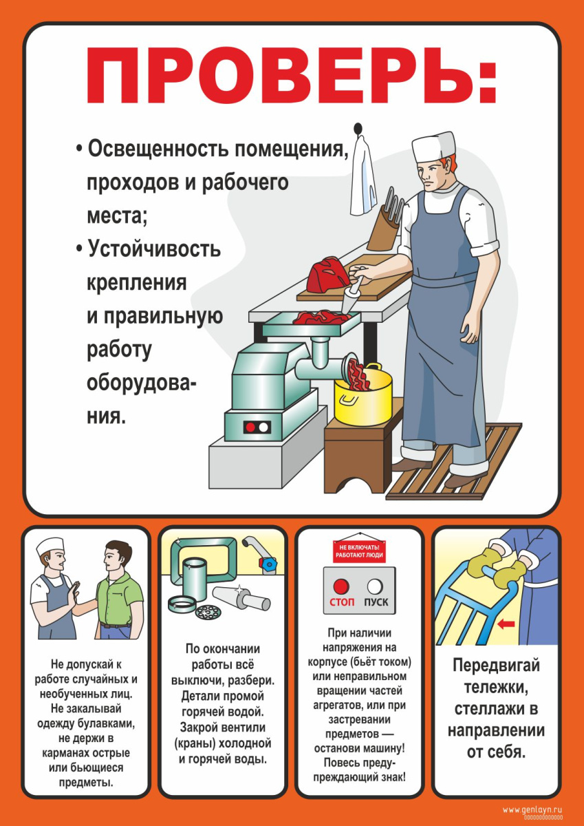 Плакат охрана труда на пищеблоке