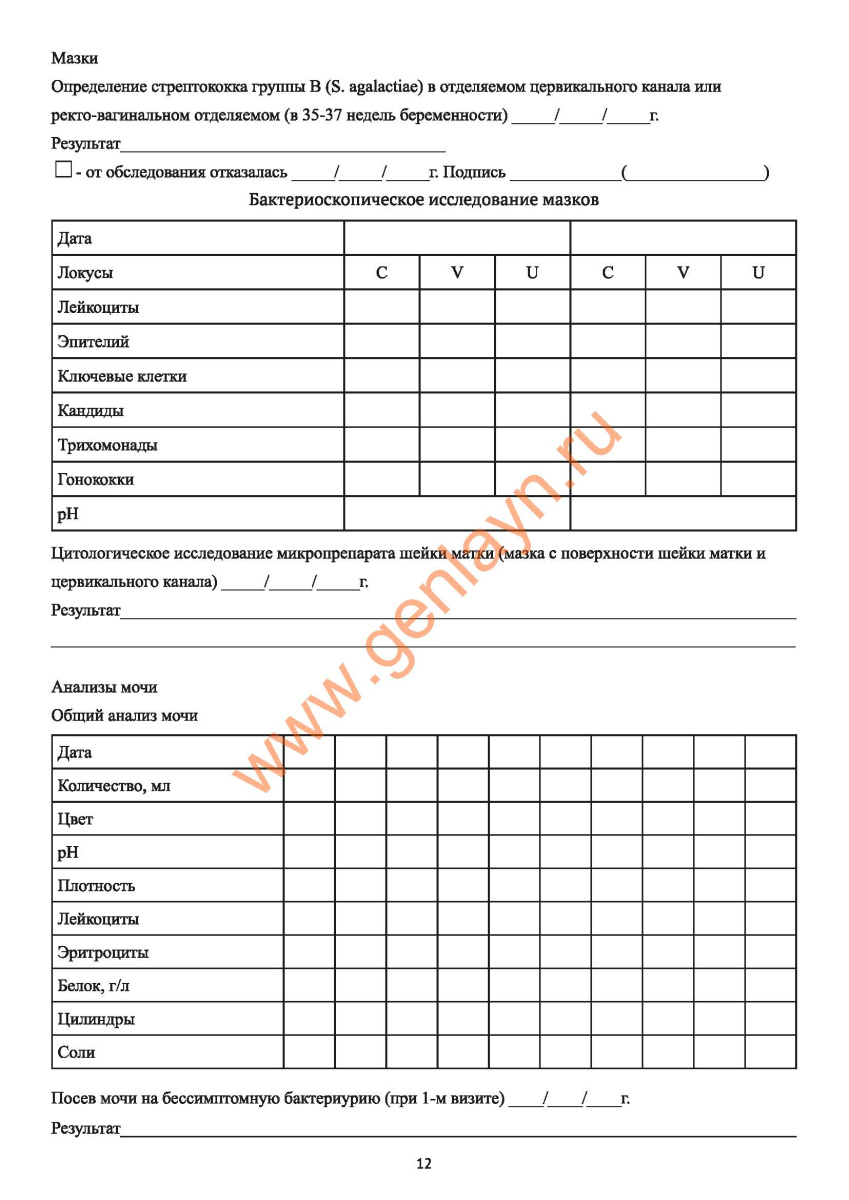 Индивидуальная медицинская карта беременной и родильницы (форма N 111/у-20)