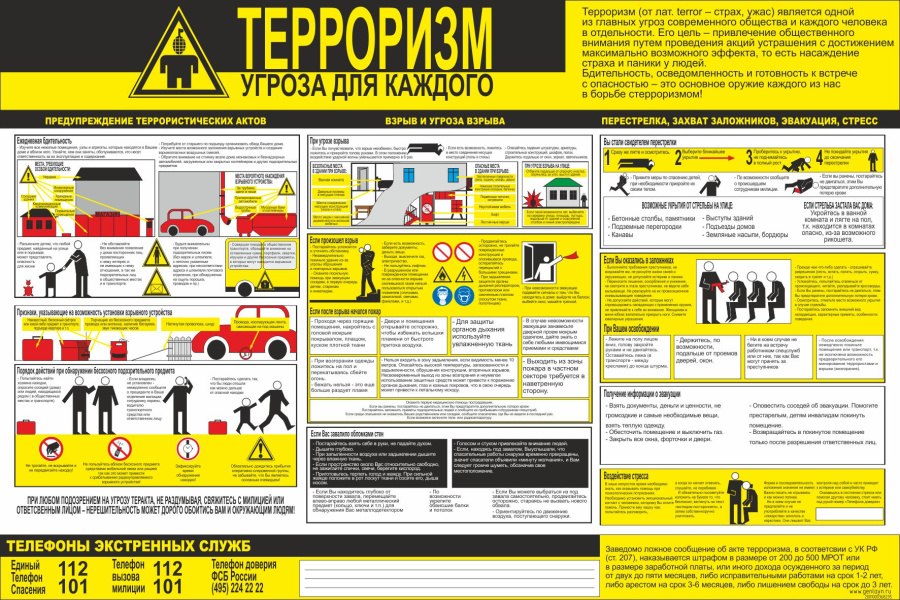 Стенд терроризм угроза для каждого