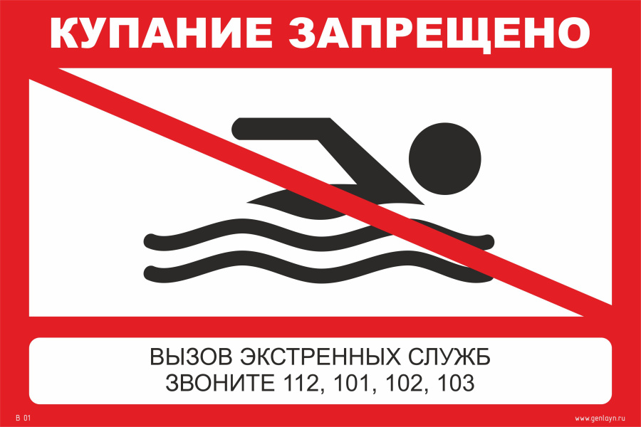 Знак купание запрещено