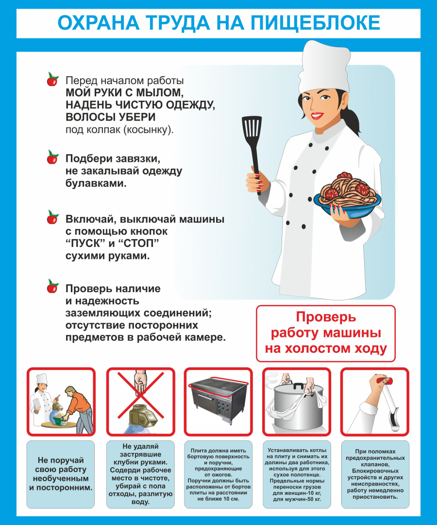 Стенд охрана труда на пищеблоке