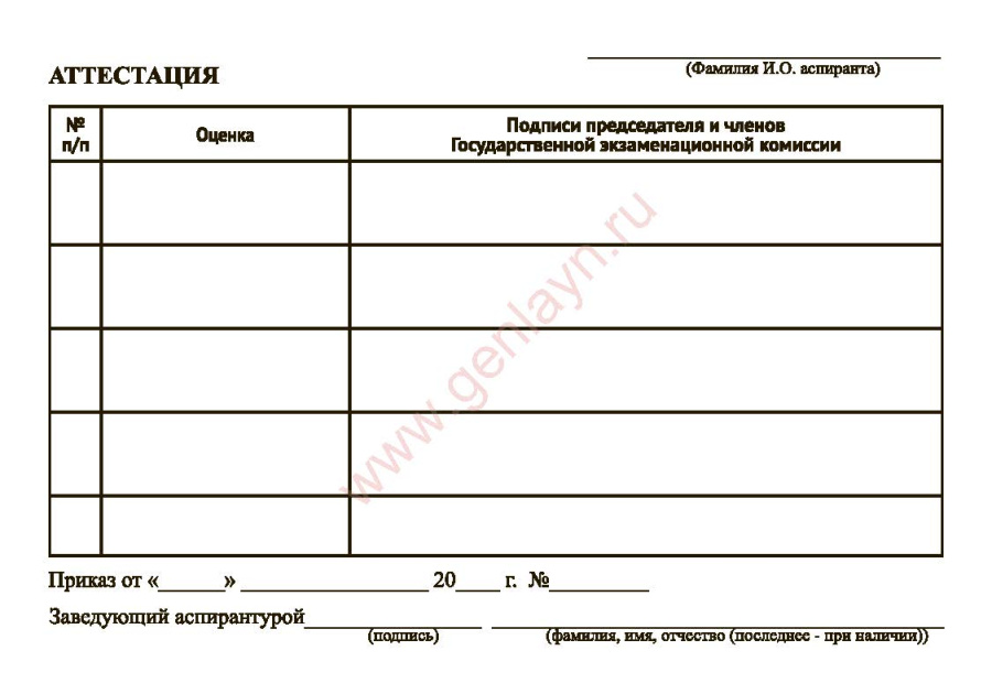 Зачетная книжка аспиранта