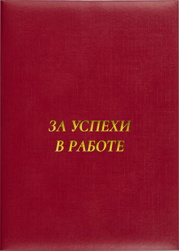 Папка адресная «За успехи в работе»