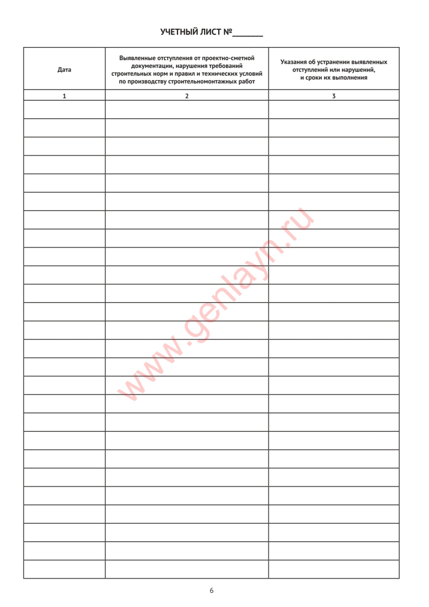 Журнал авторского надзора за строительством (СП 246.1325800.2016)