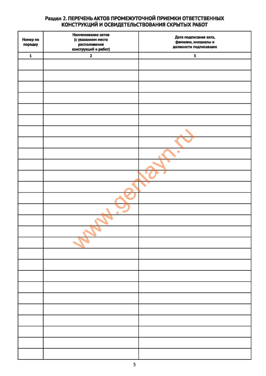 Общий журнал работ КС 6