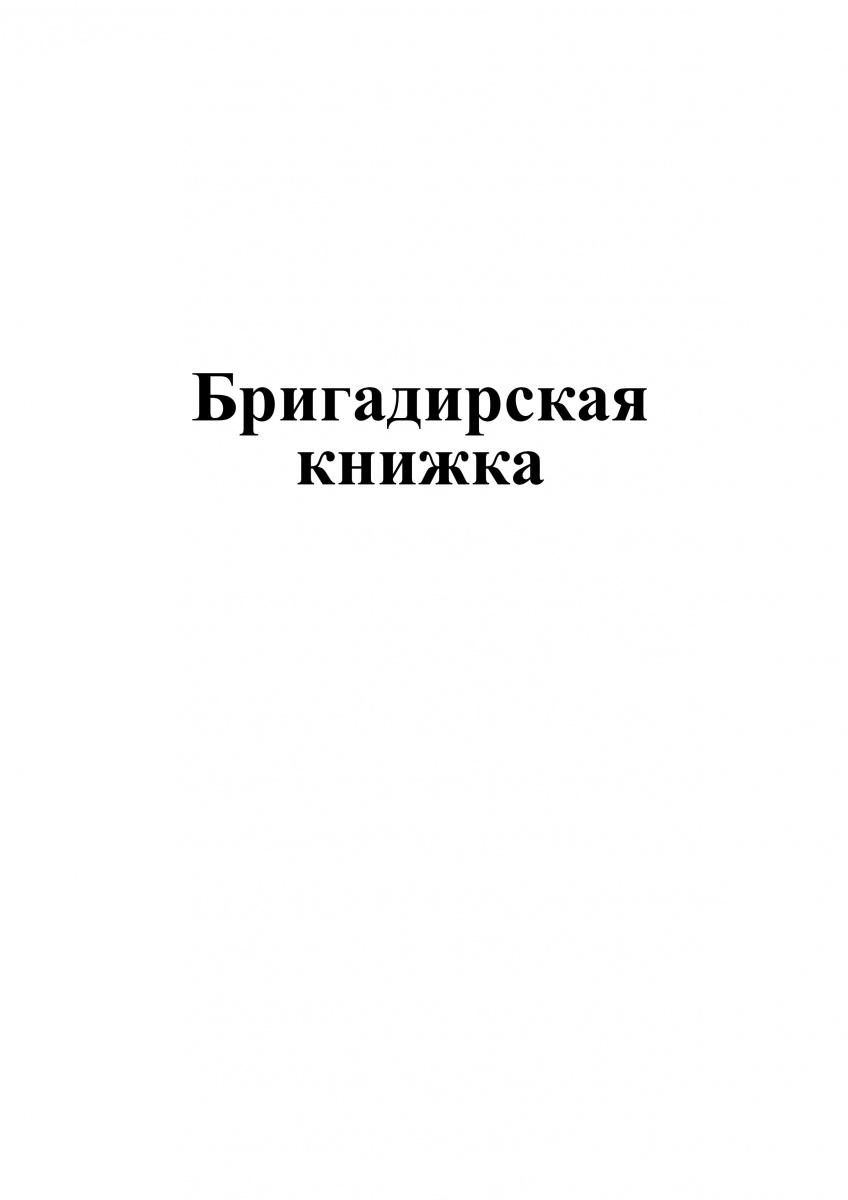 Бригадирская книжка