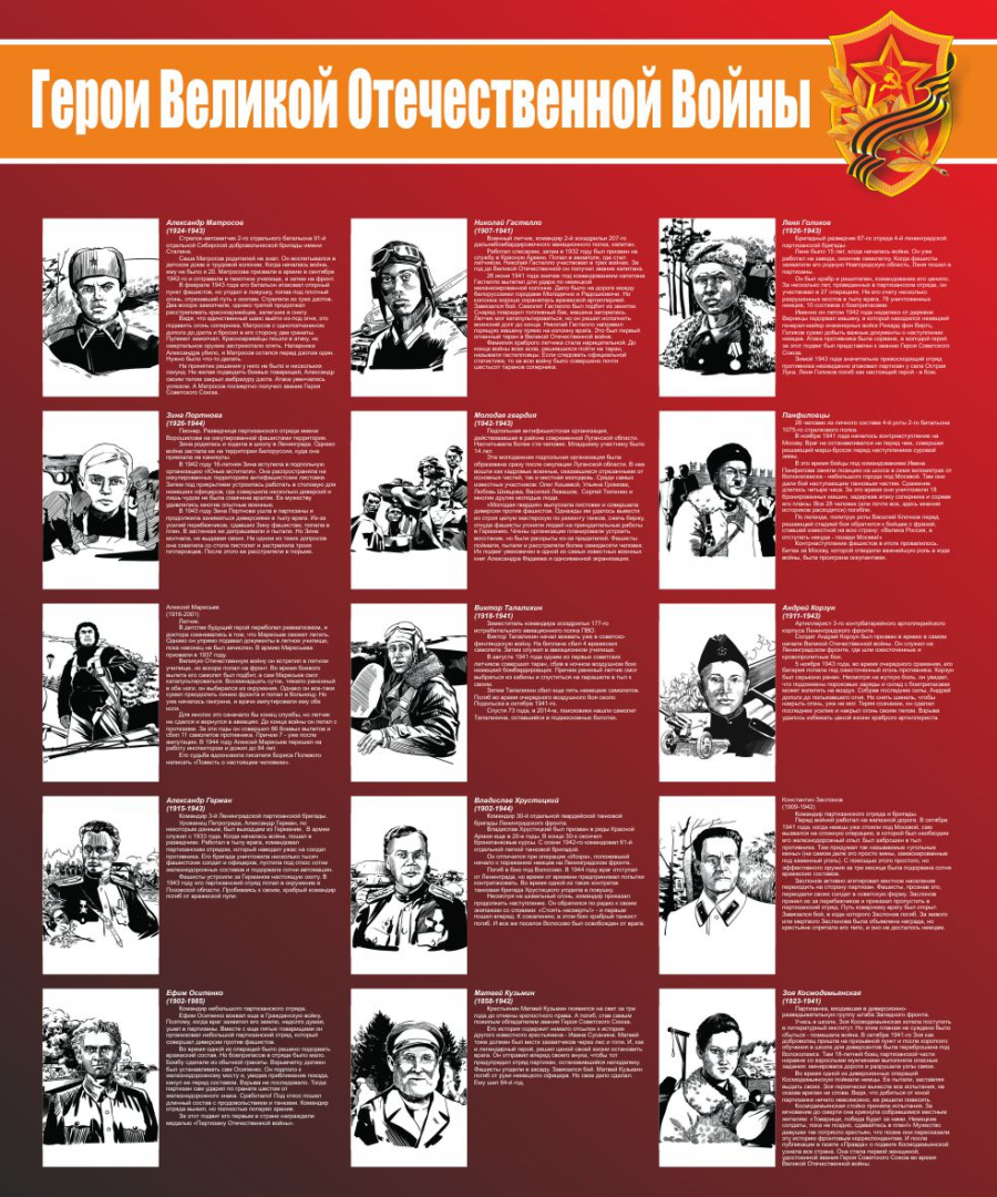 Стенд Герои Великой Отечественной Войны