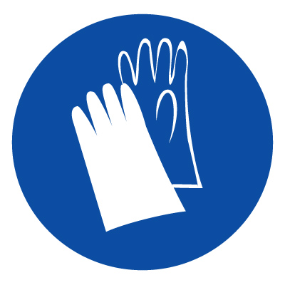 Знак работать в защитных перчатках