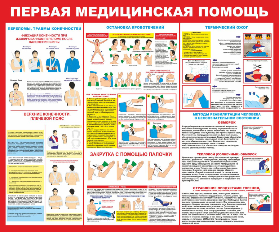 Стенд первая медицинская помощь
