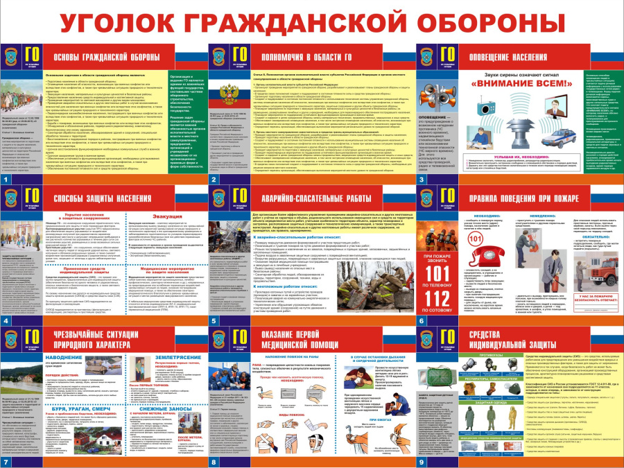 Стенд  уголок гражданской обороны