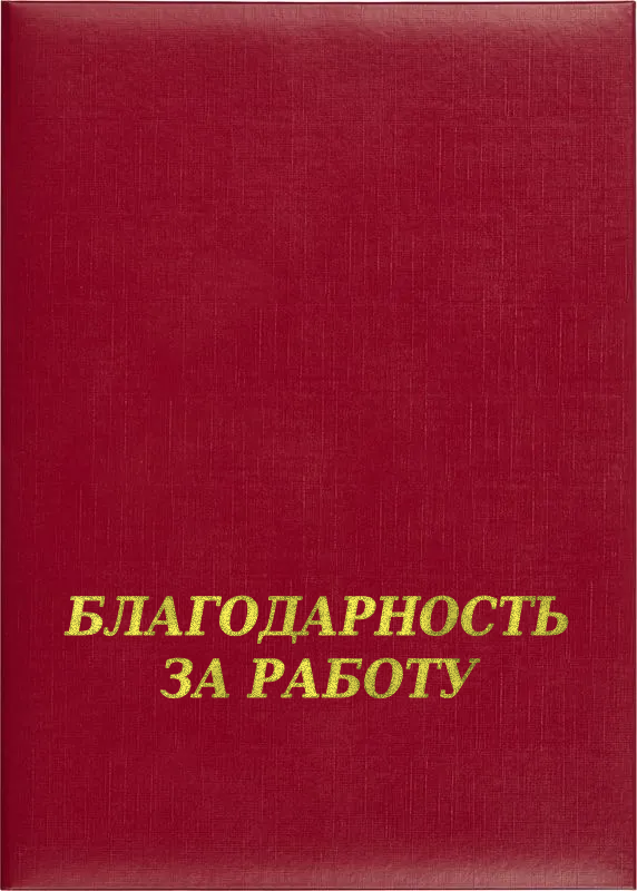 Папка адресная «Благодарность за работу»