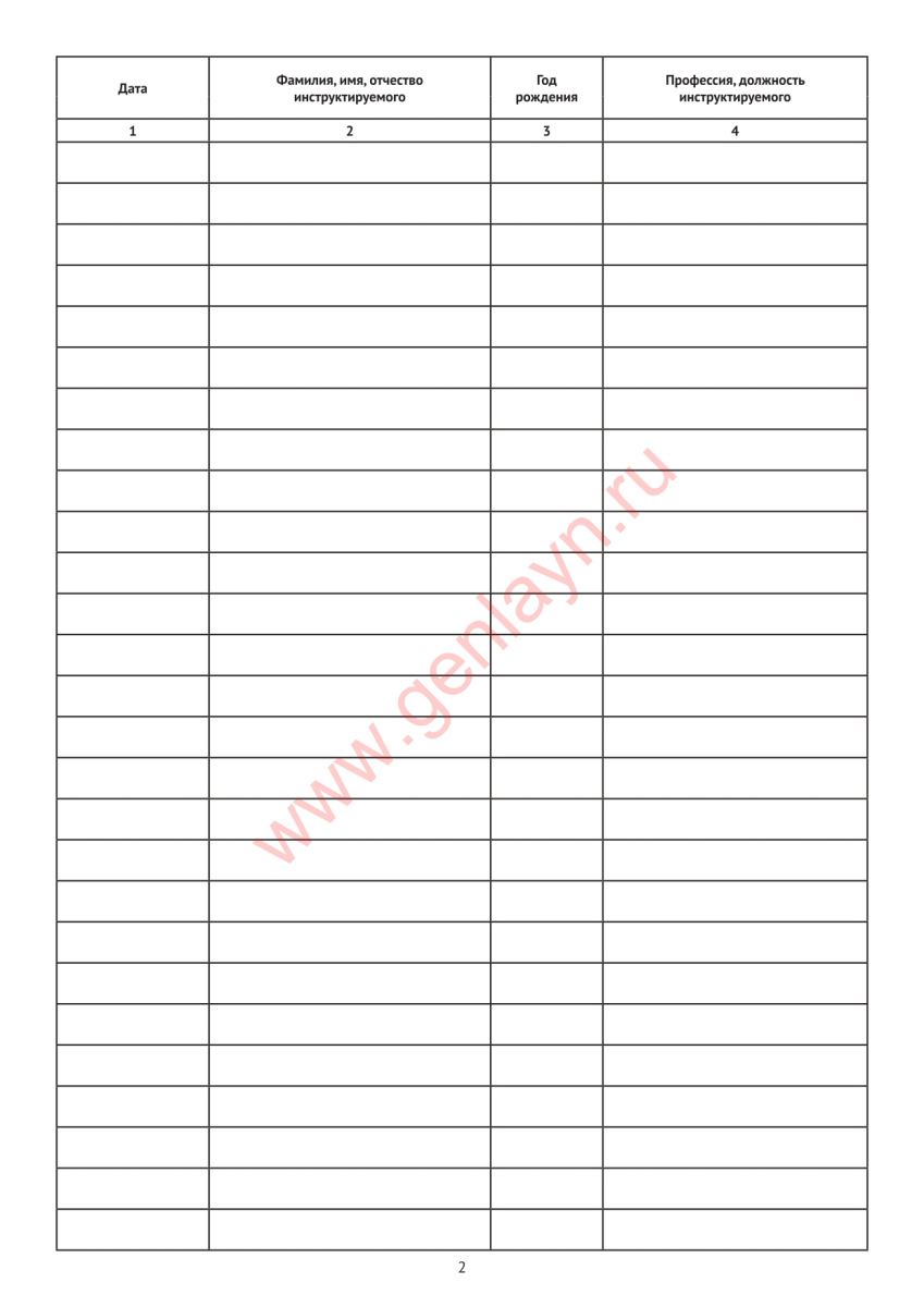 Журнал учета инструктажей по пожарной безопасности   (Приказ МЧС №645)