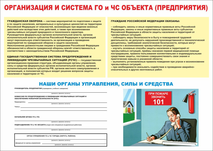 Плакат организация систем ГО и ЧС