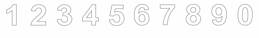 Цифры белые от 0 до 9 (набор)