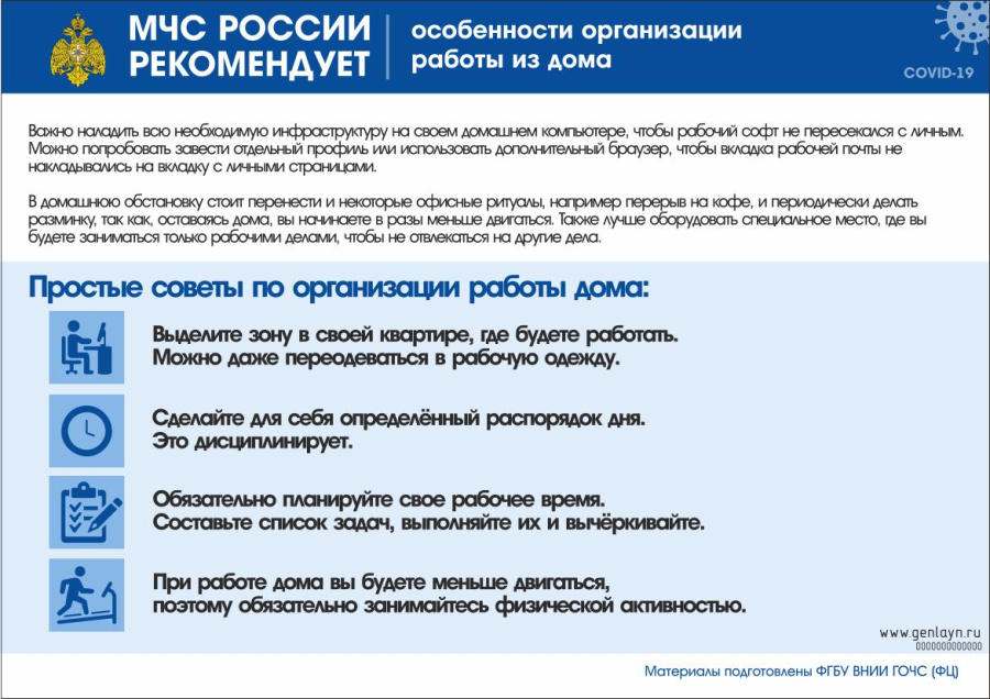 Плакат особенности организации работы из дома