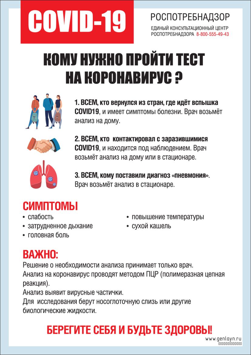 Плакат кому нужно пройти тест