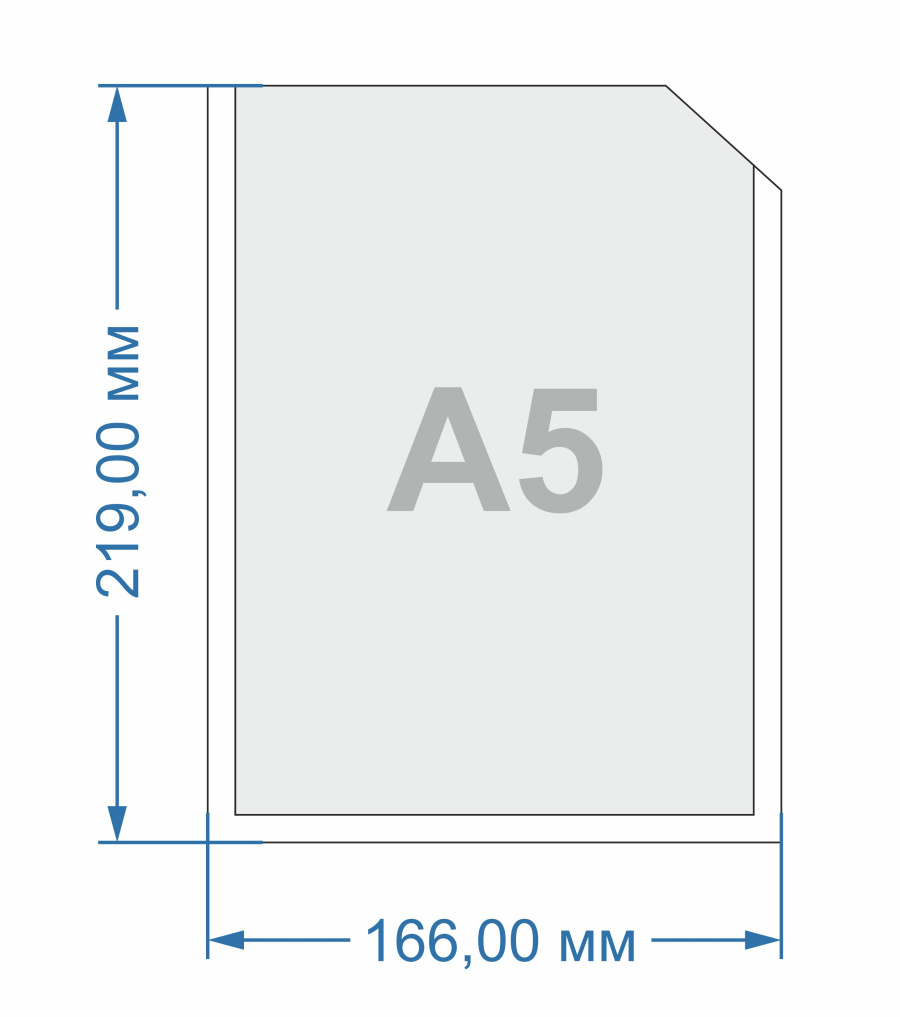 Карман для стенда белая рамка (формат А5, ПЭТ, вертикальный)