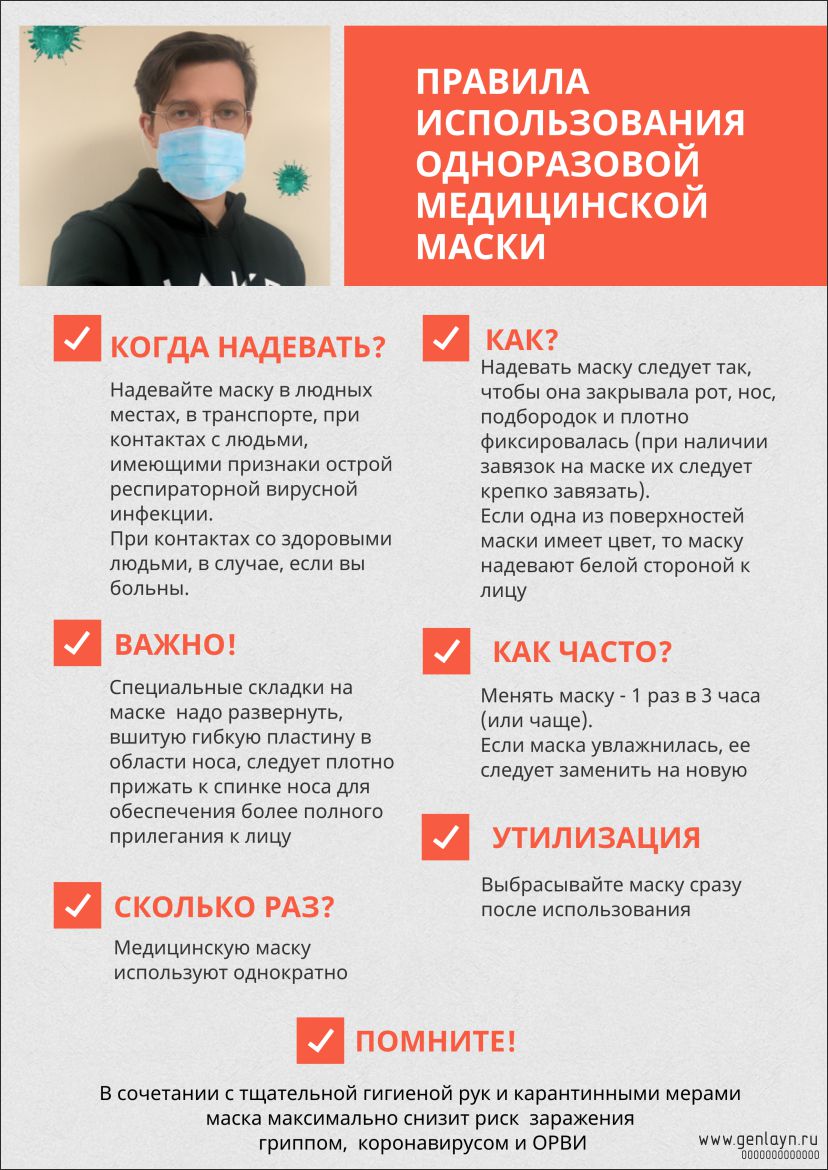 Плакат медицинская маска