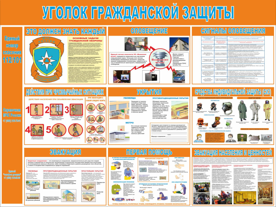 Стенд  уголок гражданской защиты