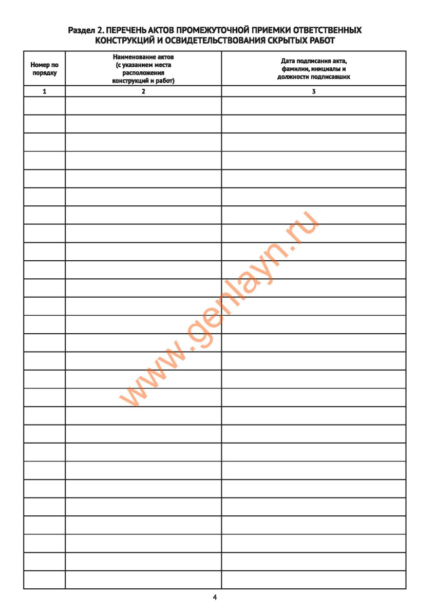Общий журнал работ КС 6