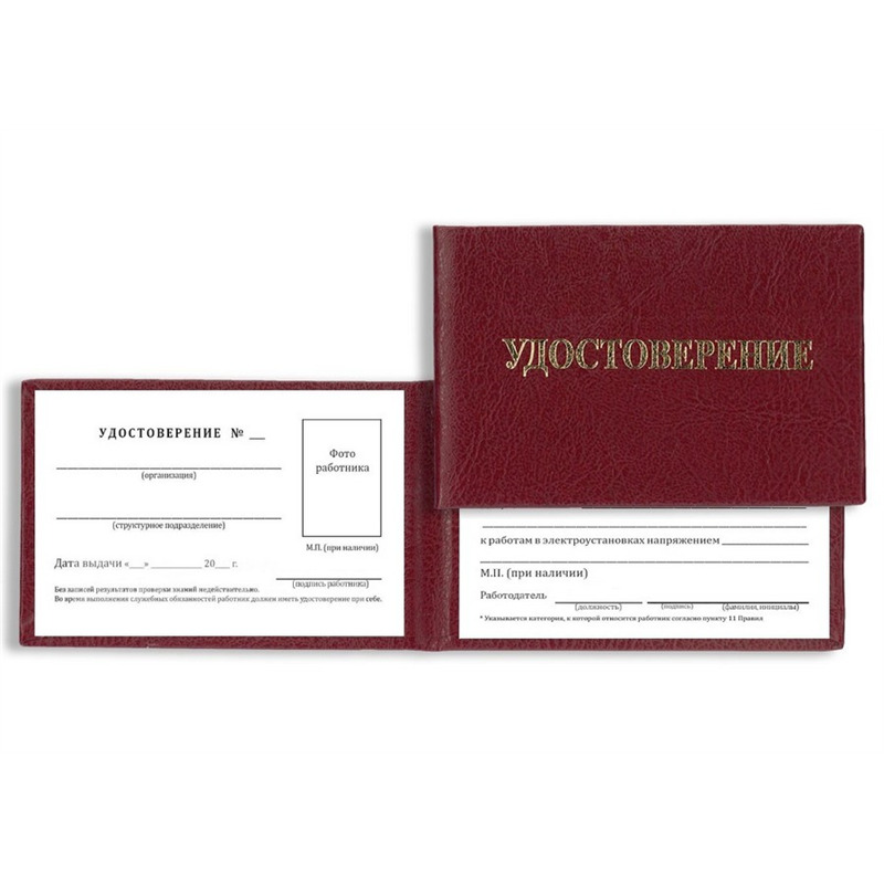 Удостоверение о проверке знаний (Приложение N5, Приказ Минэнерго России от 22.09.2020 N 796)