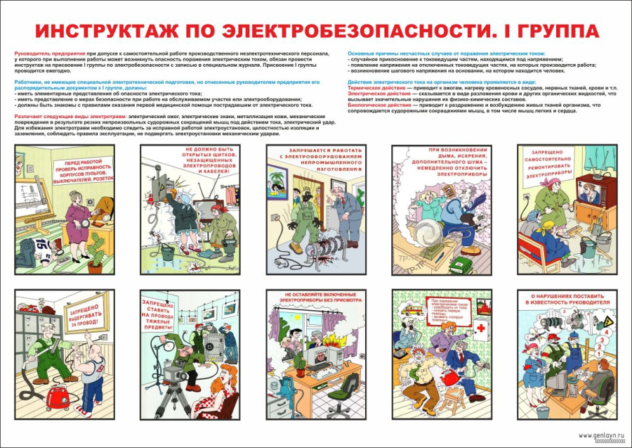 Плакат инструктаж по электробезопасности